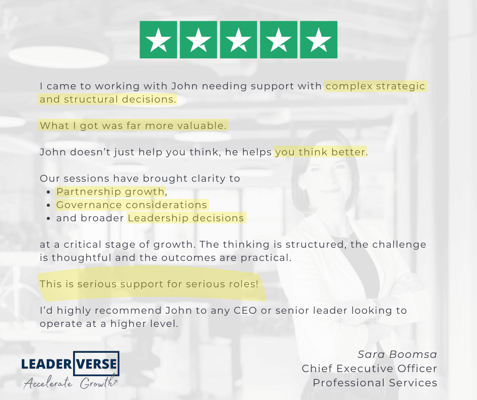 Sara Boomsma, Chief Executive Officer, Professional Services, five-star review: serious support for serious roles